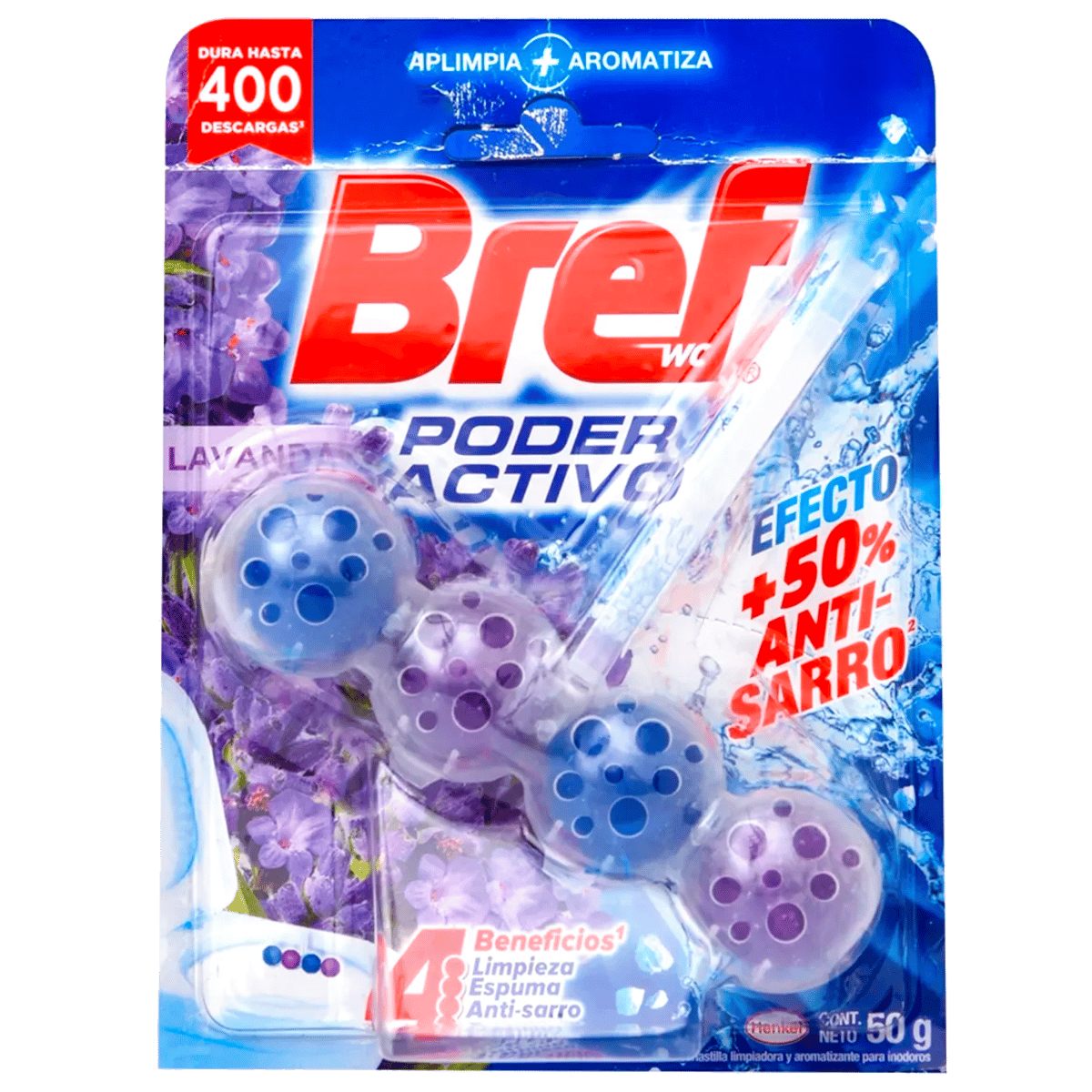 Limpiador para Inodoro Bref Poder Activo Lavanda 50 g