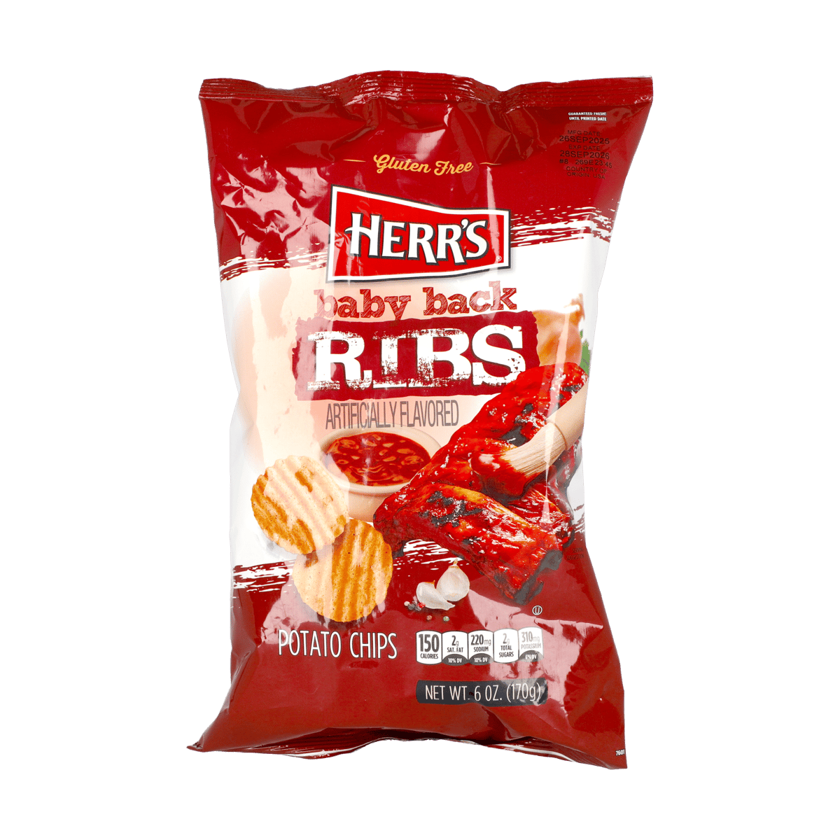 Papitas Sabor Baby Back Ribs Herr’s 6 oz