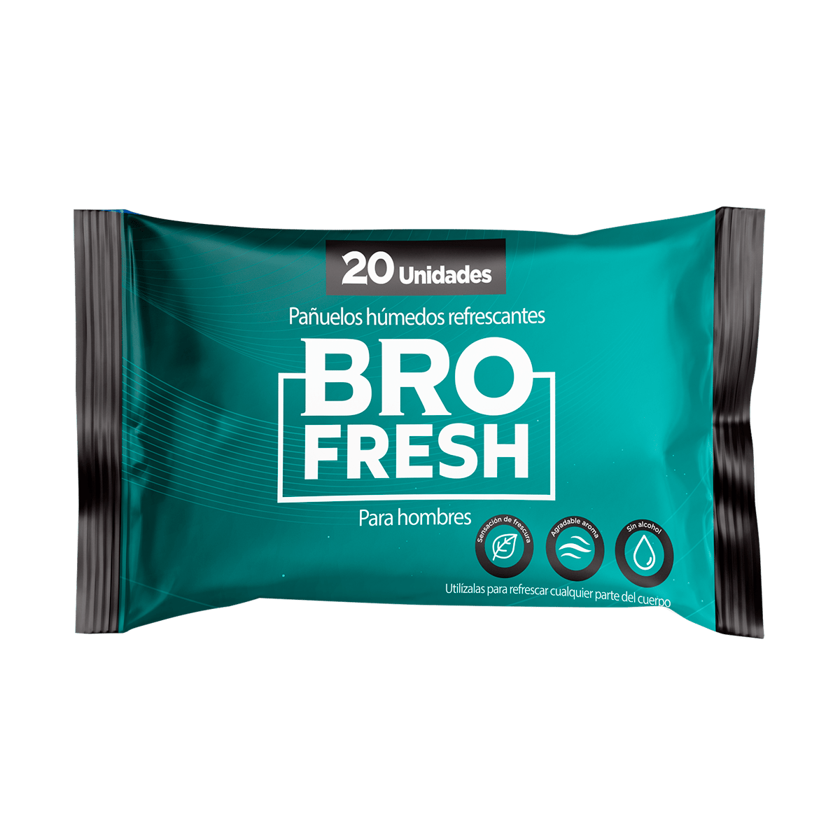 Toallas Húmedas Refrescantes Para Hombres BRO FRESH 20 Uds 
