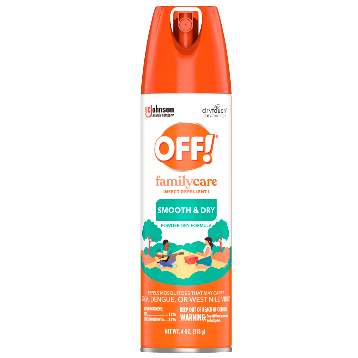Repelente de Insectos OFF! FamilyCare Smooth & Dry Aerosol 4 oz / 113 g