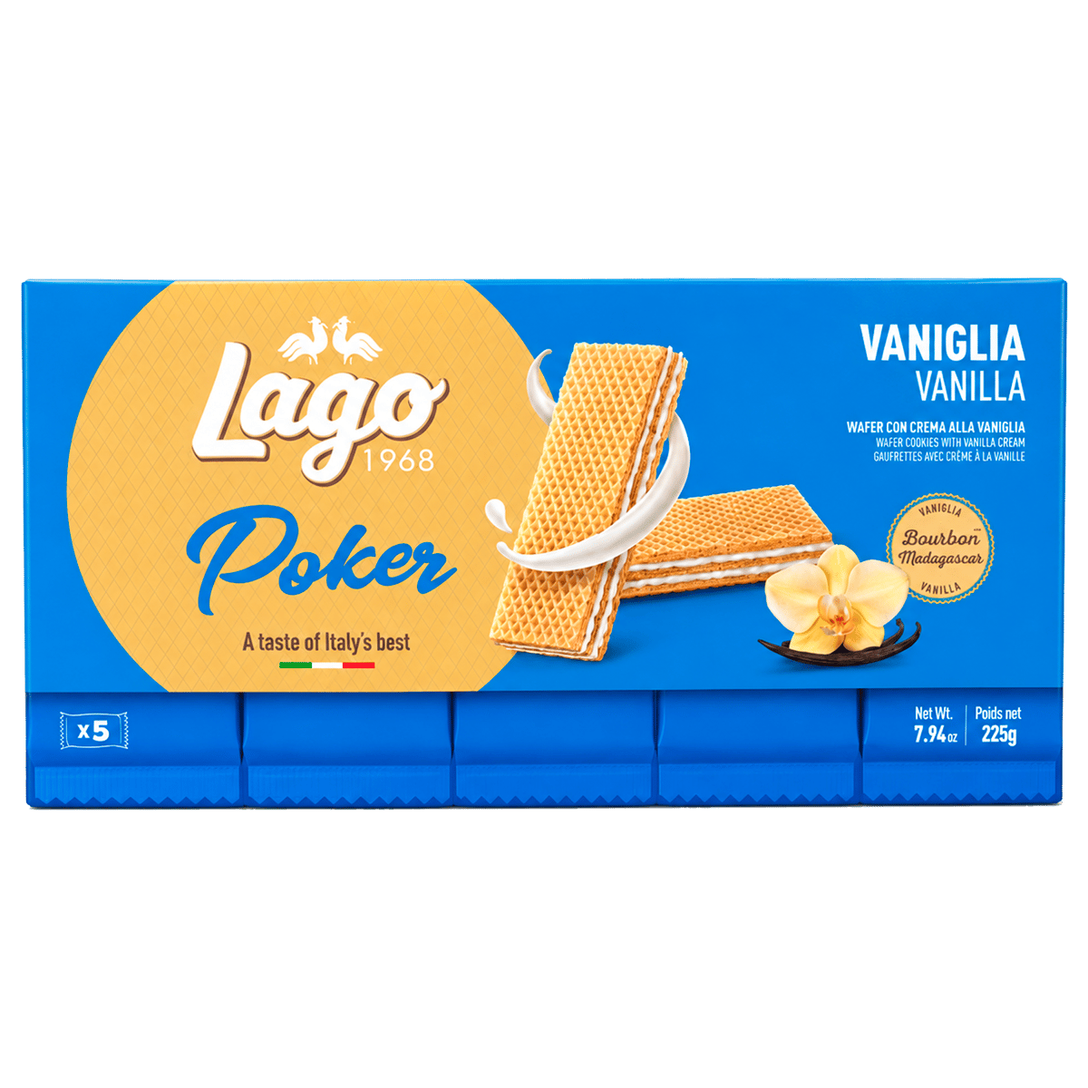 Galleta Wafer Lago Poker con Vainilla 45 g