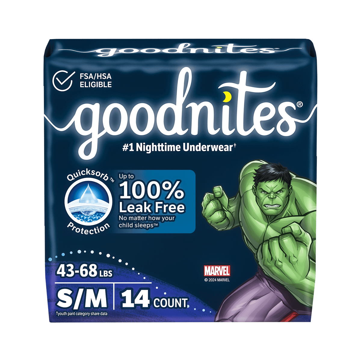 Calzoncillos Absorbentes Nocturnos Goodnites para Niño Talla S/M, 14 Unidades
