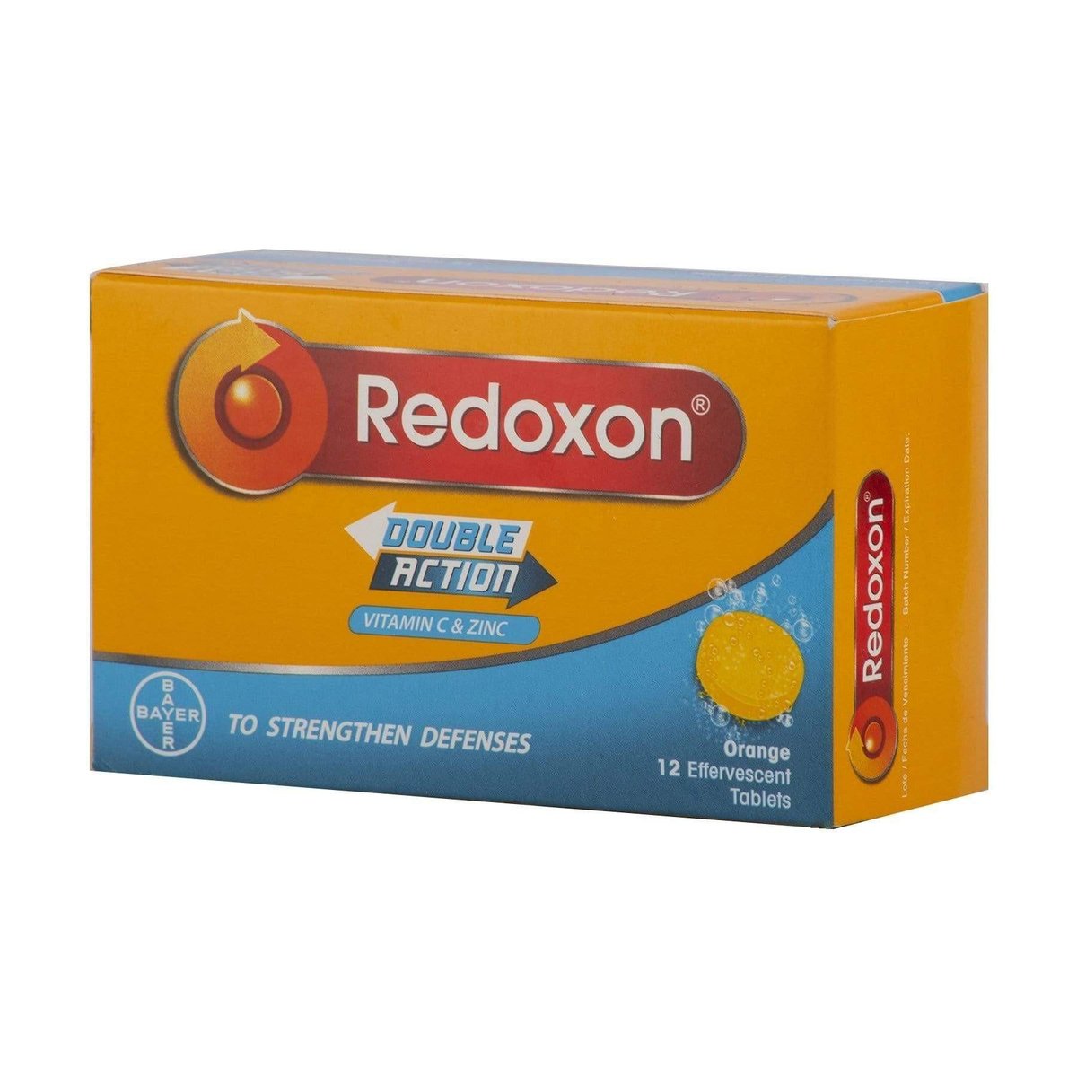 Tabletas de Vitamina C Efervecentes Redoxon Doble Acción Sabor a Naranja 1G 12 Uds