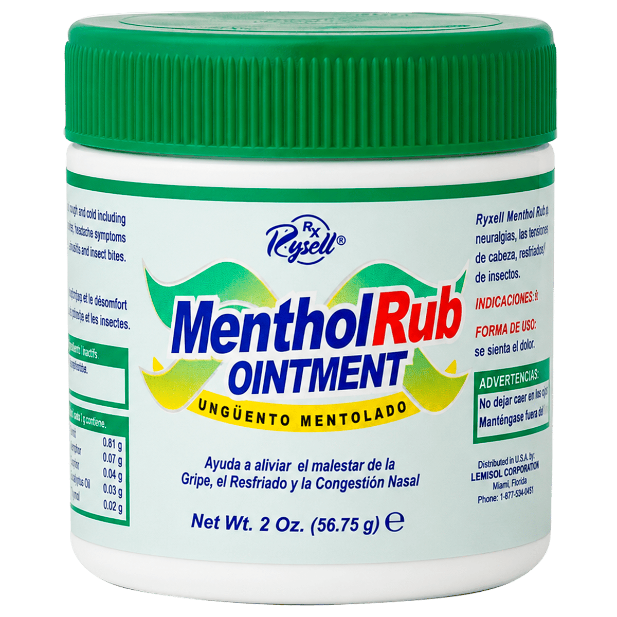 Ungüento Mentolado Rysell Menthol Rub 2 oz