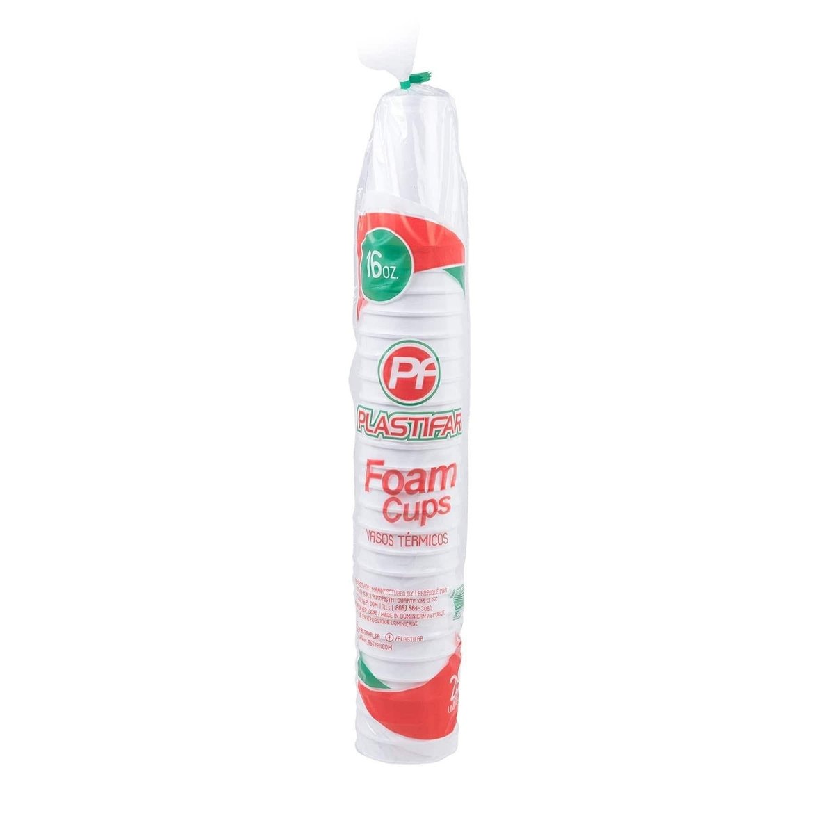 Vaso Foam Plastifar 16 Oz  25 uds