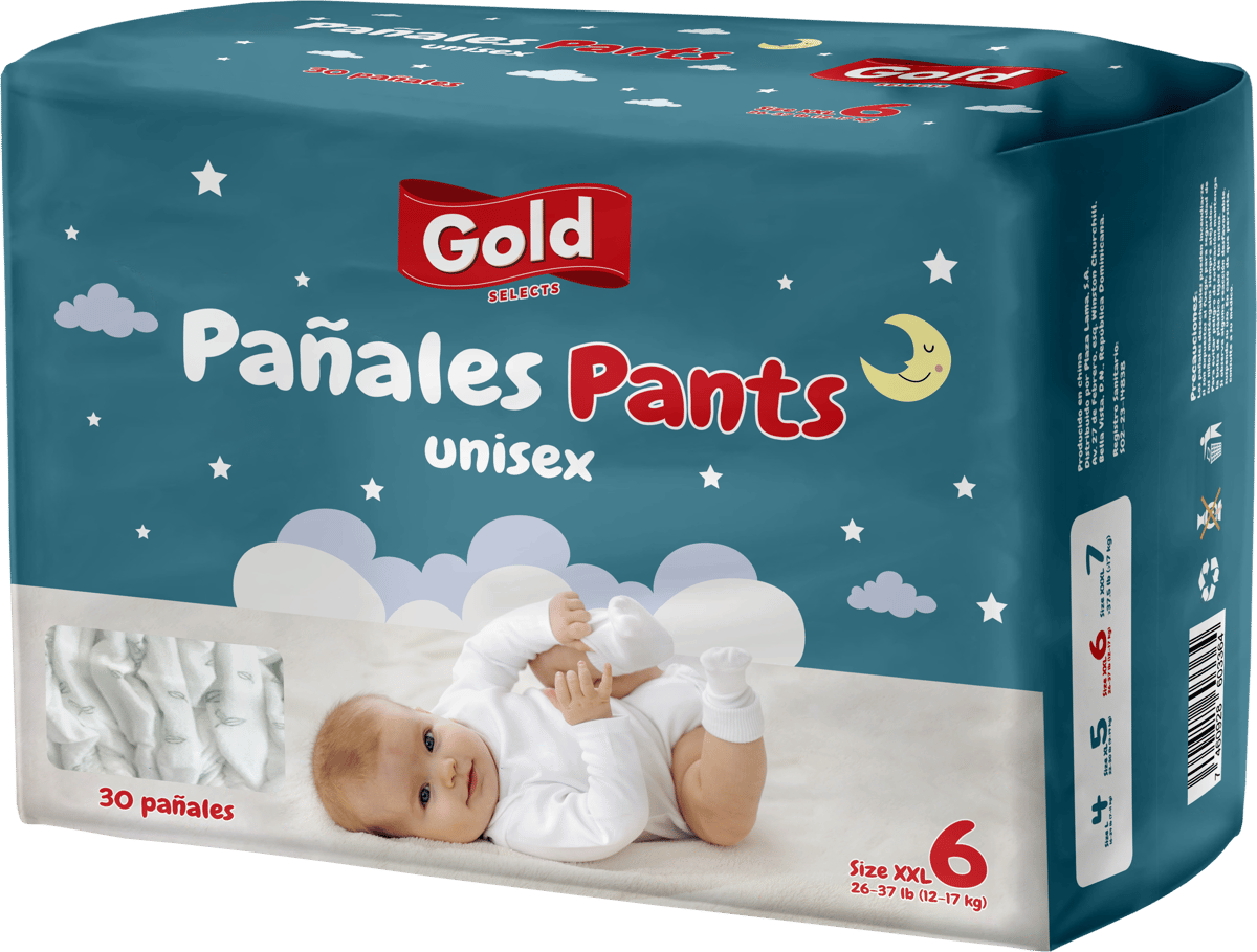 Gold Pañales Pants Unissex Size XXl6 30 Pañeales