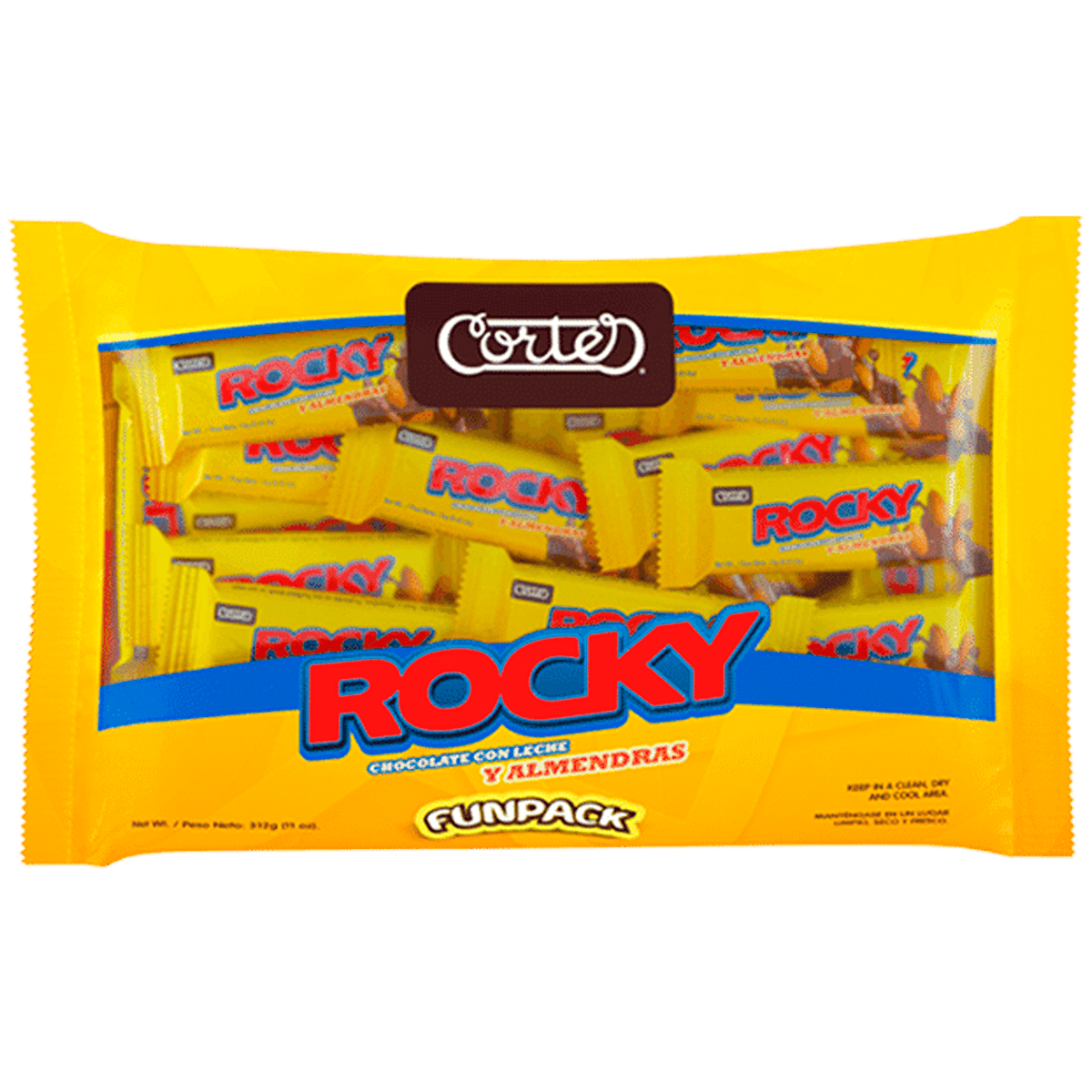 Chocolates Cortes Rocky Leche y Almendras FunPack 24 Unds