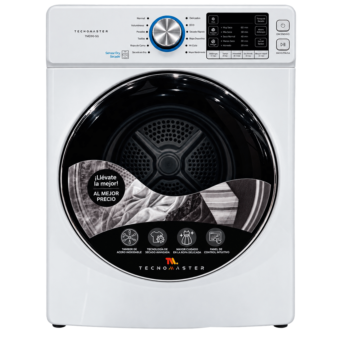 Secadora Eléctrica Tecnomaster de Carga Frontal 21 kg Blanca TEMIECF-21W