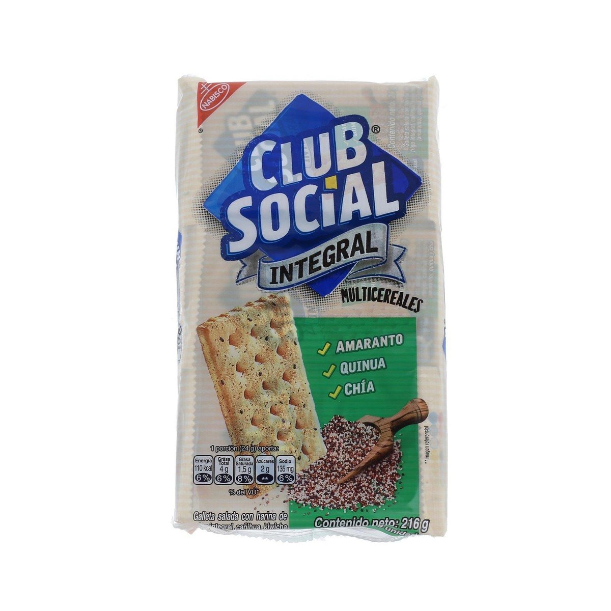 Galletas Club Social Integral Multicereales con Amaranto, Quinua y Chía