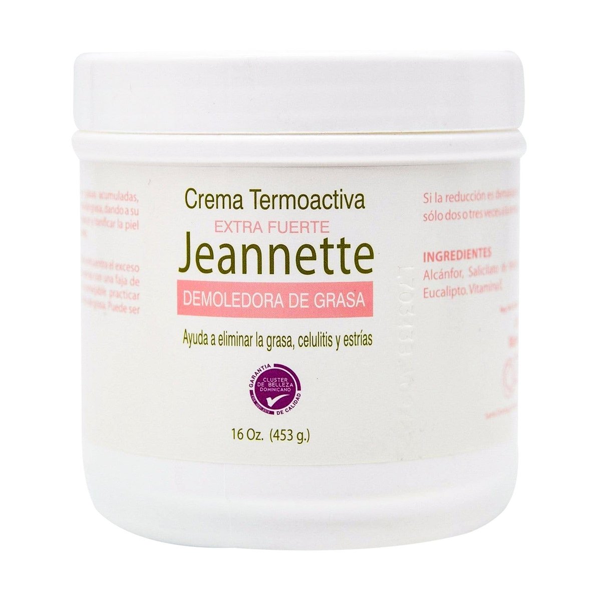 Crema Termoactiva Jeannette Demoledora de Grasa 16 Oz