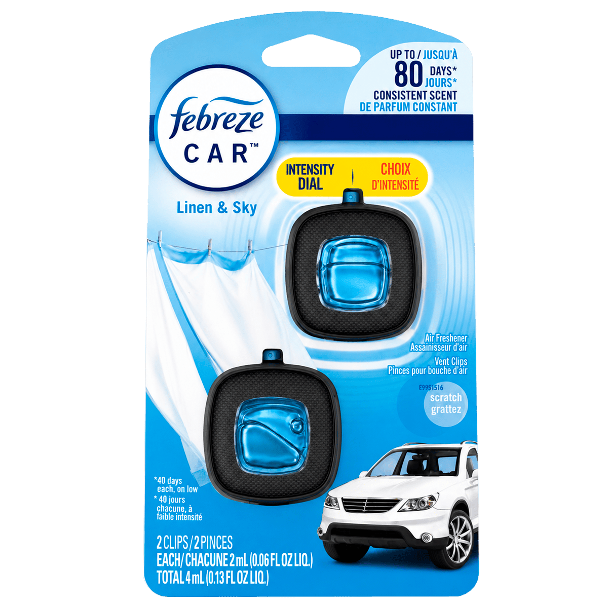Ambientador para Auto Febreze Car Linen & Sky 2 Unidades 0.13 Oz.
