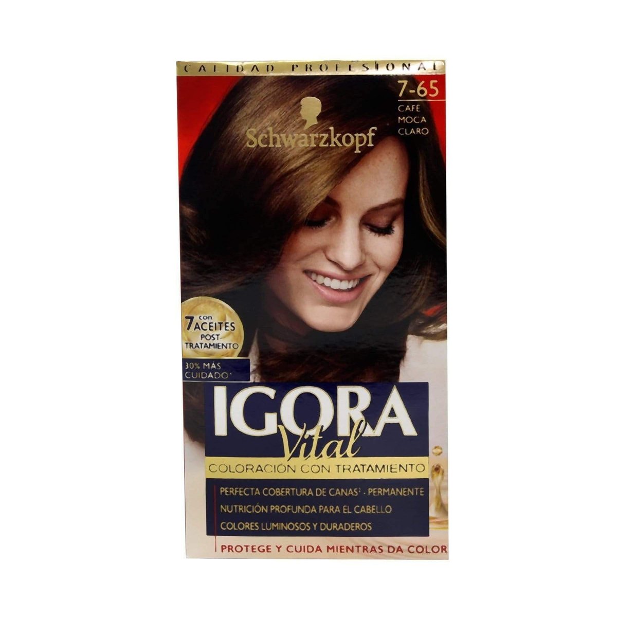 Tinte Igora Vital Café Moca Claro 7-65 Permanente 50 ml