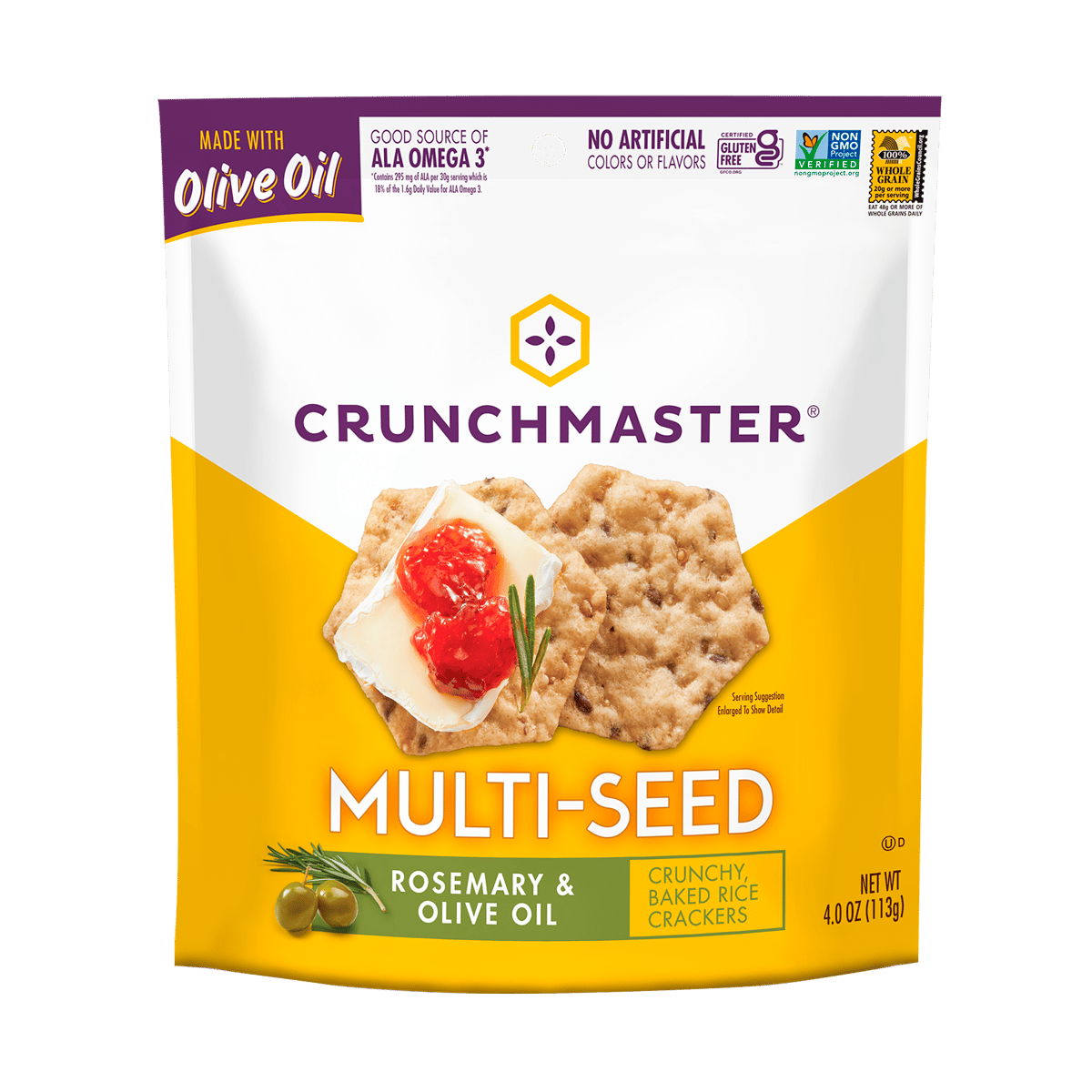Galletas Crunchmaster De Romero y Aceite De Oliva 4 oz
