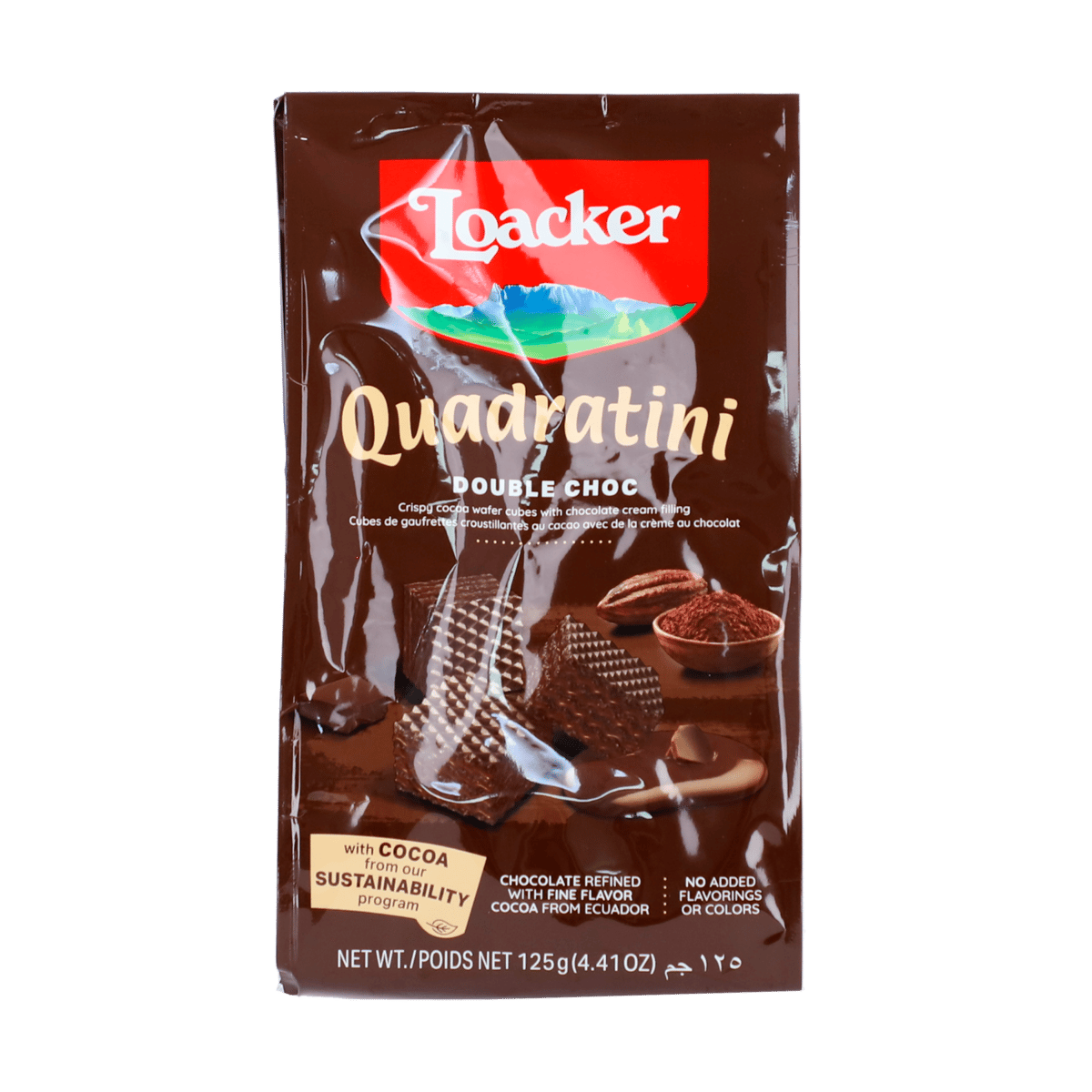 Galleta Wafers Loacker Quadratini Doble Choco 125g