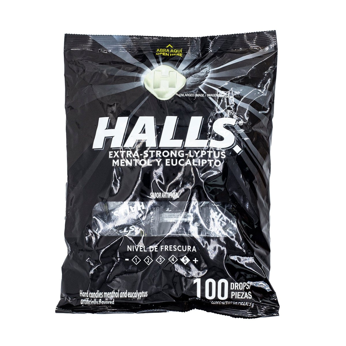Mentas Halls Extra Fuerte Mentol  Eucalipto 100 uds
