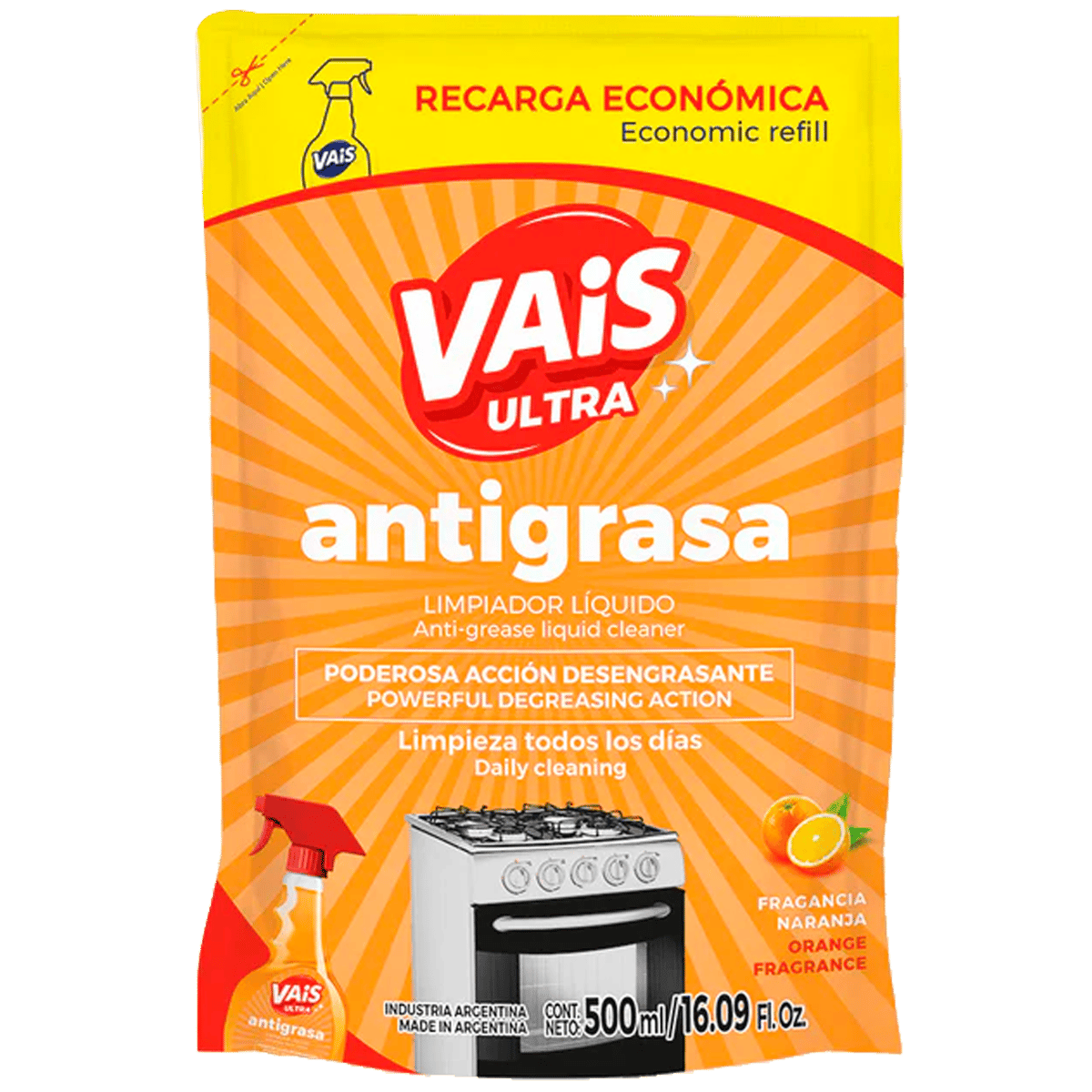Limpiador Liquido Antigrasa Vais 500 ml 
