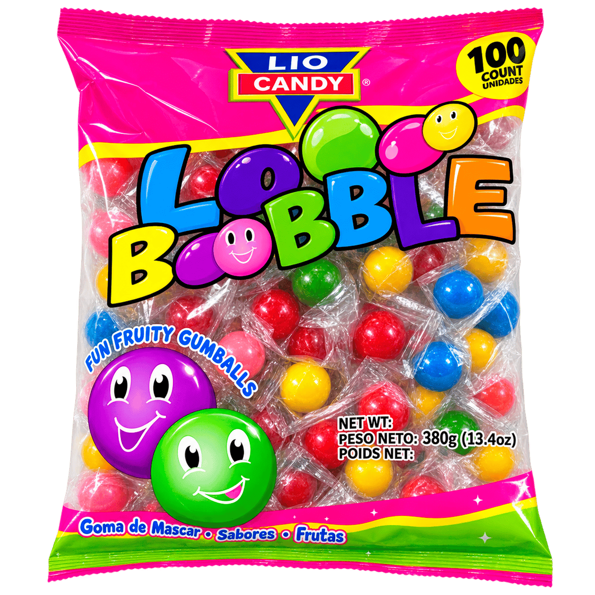 Goma de Mascar Loco Bubble Gum 100 Unidades