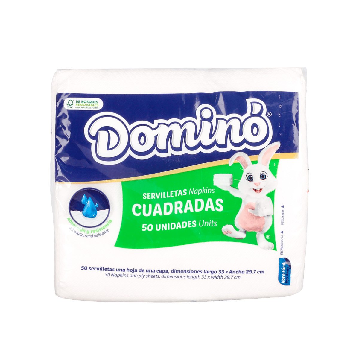 Servilleta Cuadrada Domino 50 undad