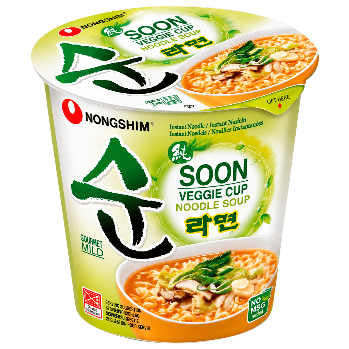 Sopa Instantánea Nongshim Soon Ramyun Vegetariana en Vaso 67 g