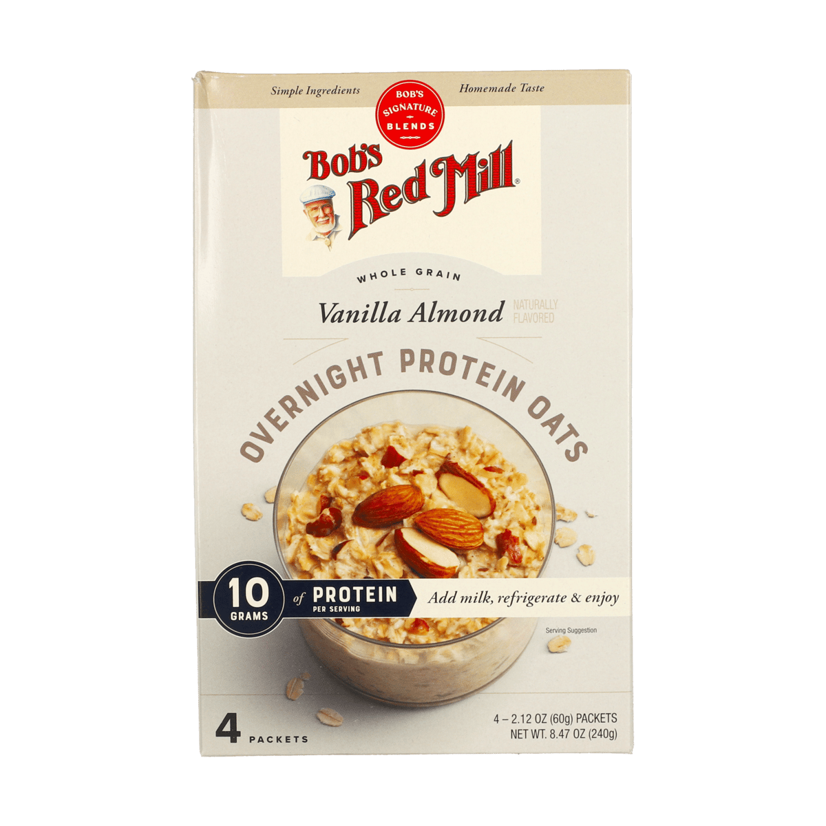 Avena Con Proteína Sabor Vainilla Y Almendra Bob‘s Red Mill 4 Paq 240 g 