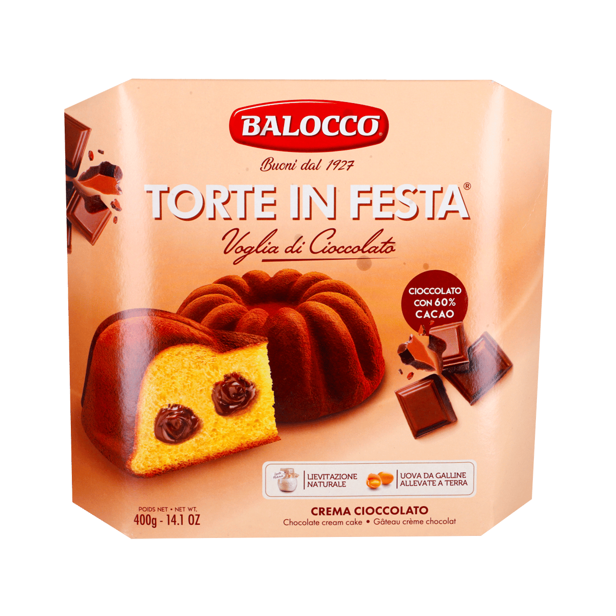 Pastel Balocco De Chocolate 400g 