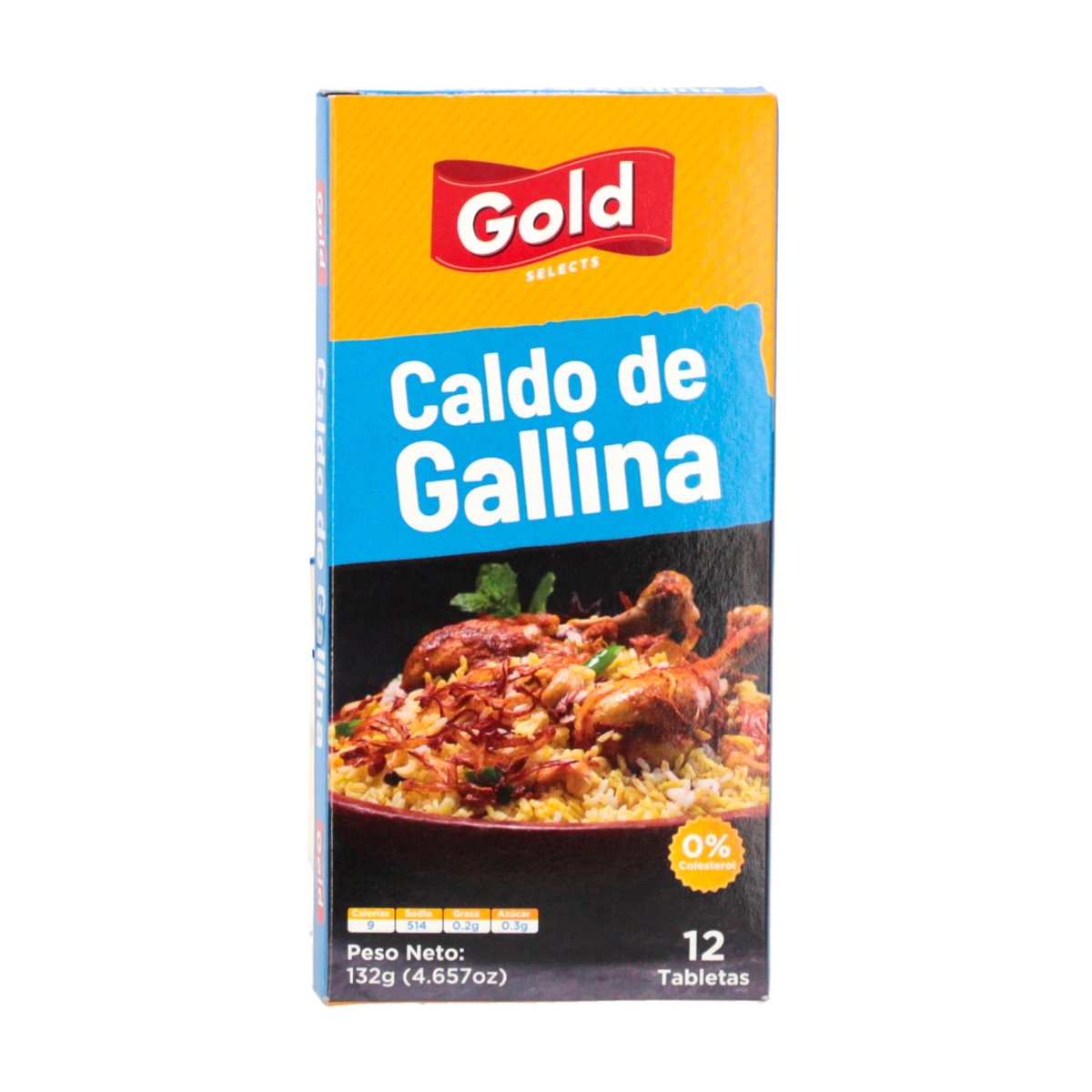 Gold Sopita Caldo de Gallina 132g 12 Tabletas