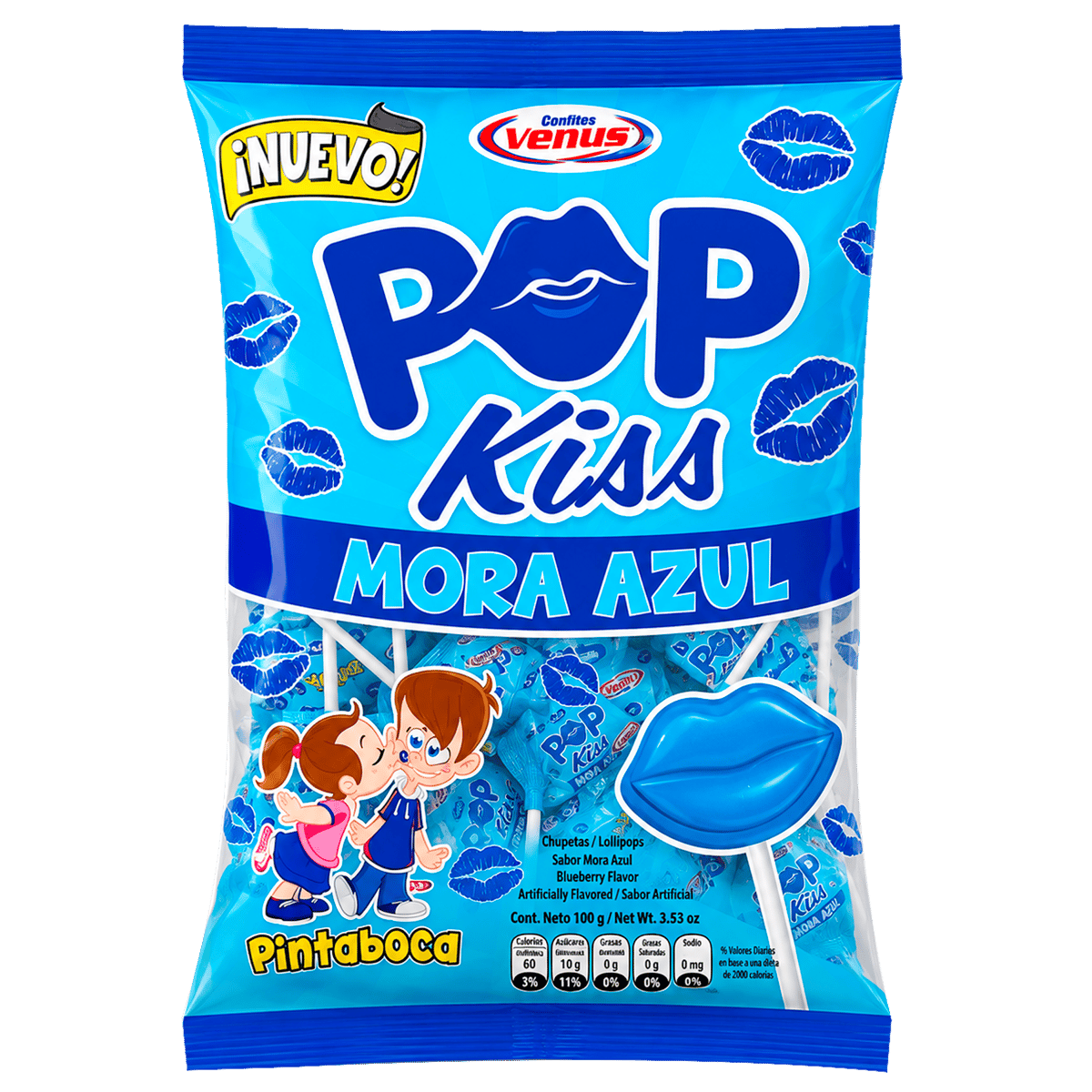 Paletas Venus Pop Kiss Mora Azul 100 g
