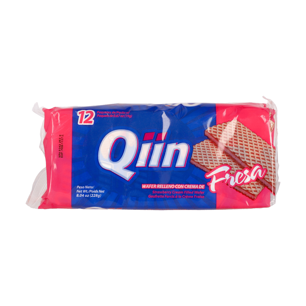 Galletas Wafer Sabor Fresa 12 Packs  