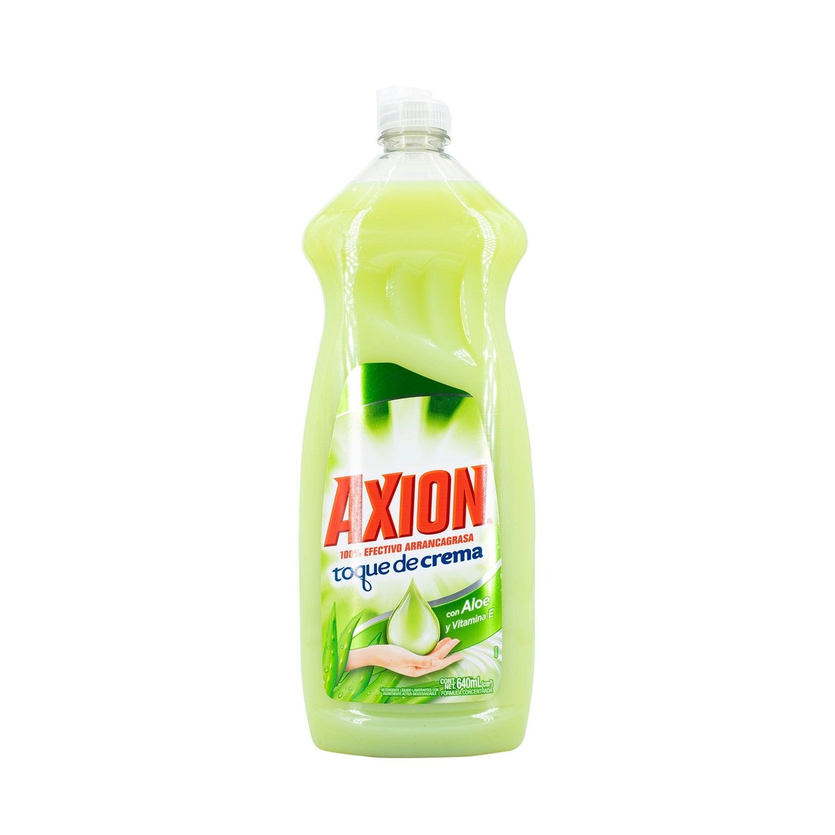 Jabón Lavaplatos Líquido Axion Toque De Crema Con Áloe y Vitamina E 640 ml