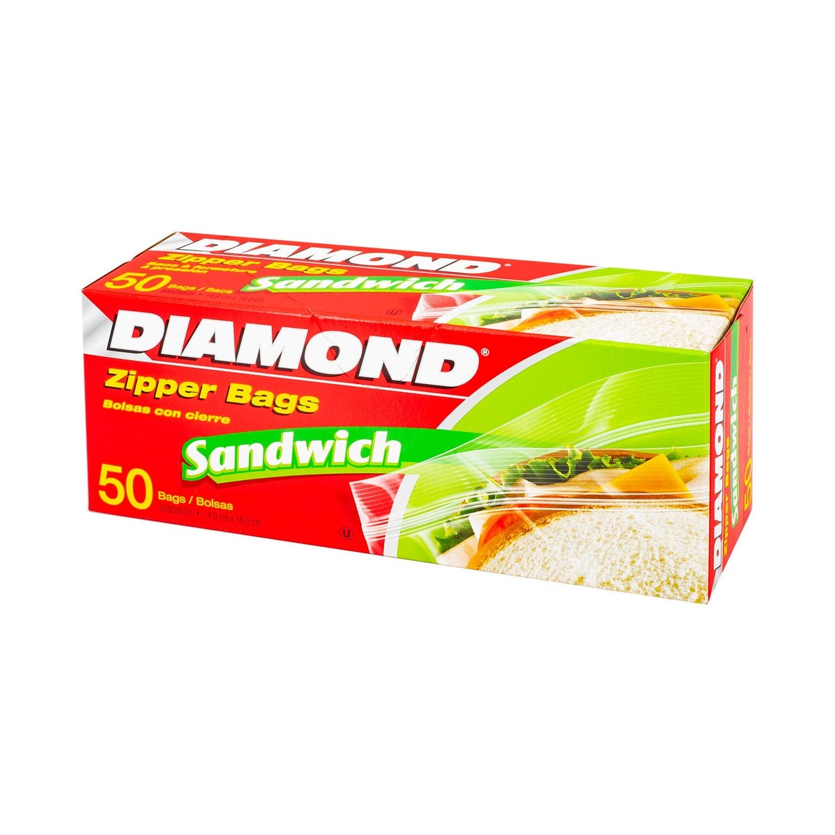 Bolsas para Sandwich Diamond Con Cierre 50 Unidades 