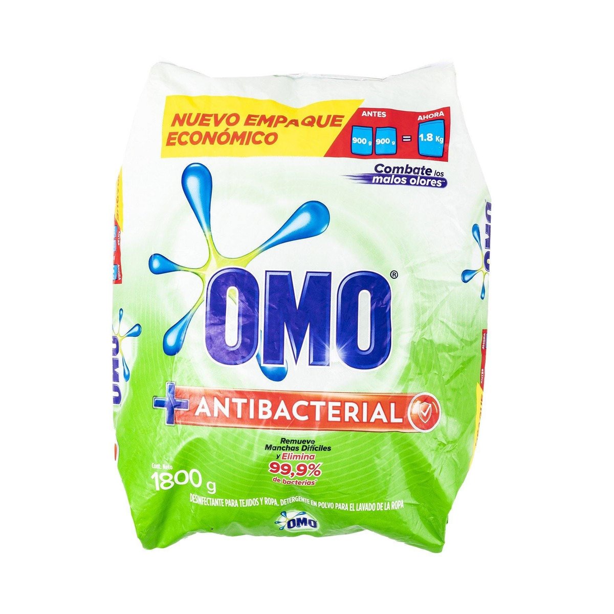 Detergente En Polvo Omo Antibacterial 1800 g