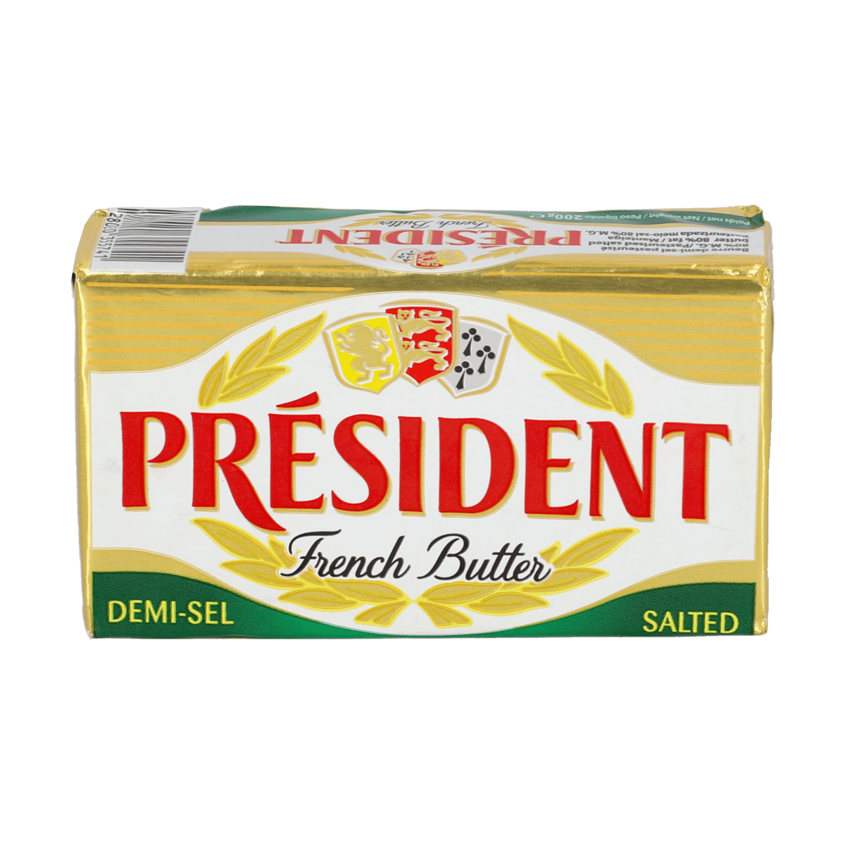 Mantequilla Président Semi Salada En Barra 200 g Estilo Francés