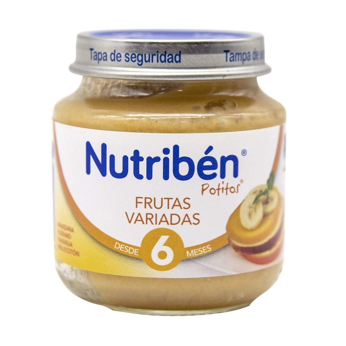Compota Potitos Nutribén de Manzana, Naranja, Plátano y Melocotón 120g