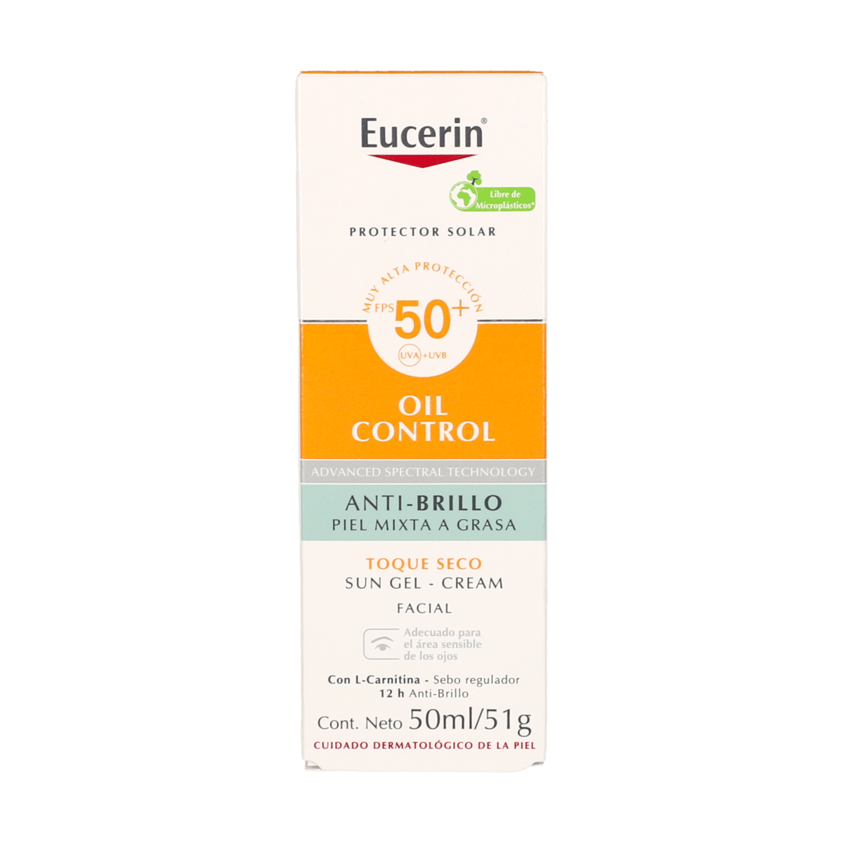Protector Solar Eucerin Sun Gel-Crema Oil Control FPS 50+ 50ml
