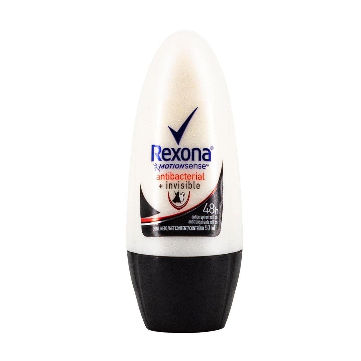 Desodorante Roll-On Antitranspirante Rexona Antibacterial + Invisible 50ml