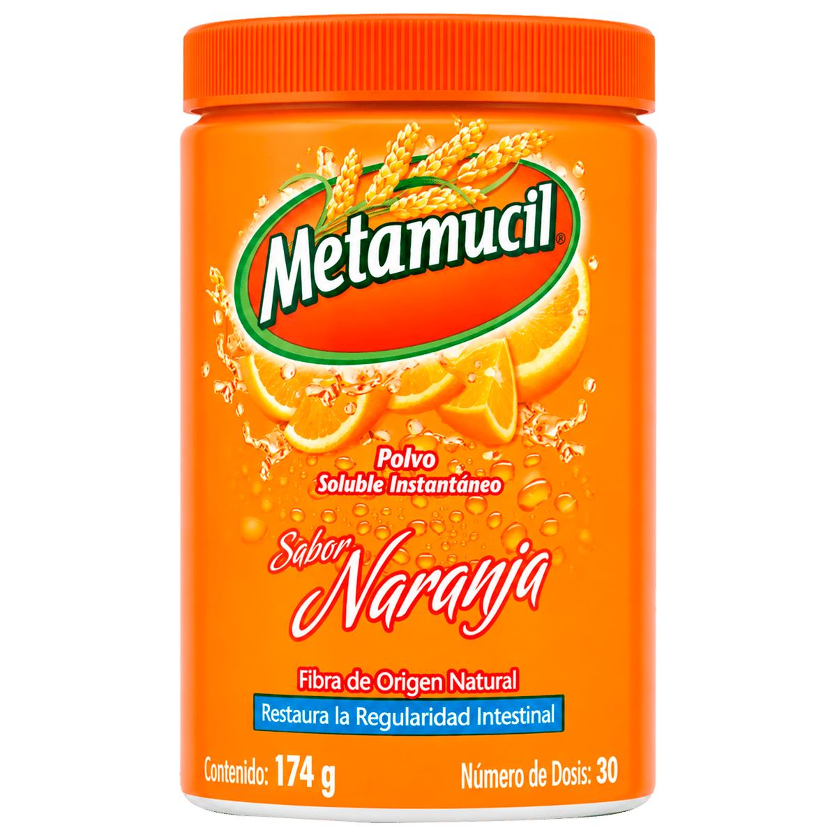 Fibra Metamucil Sabor Naranja 174 g