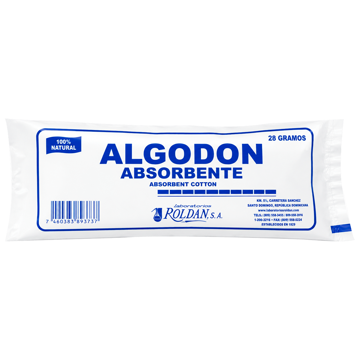 Algodón Absorbente 100% Natural Roldan 28 g