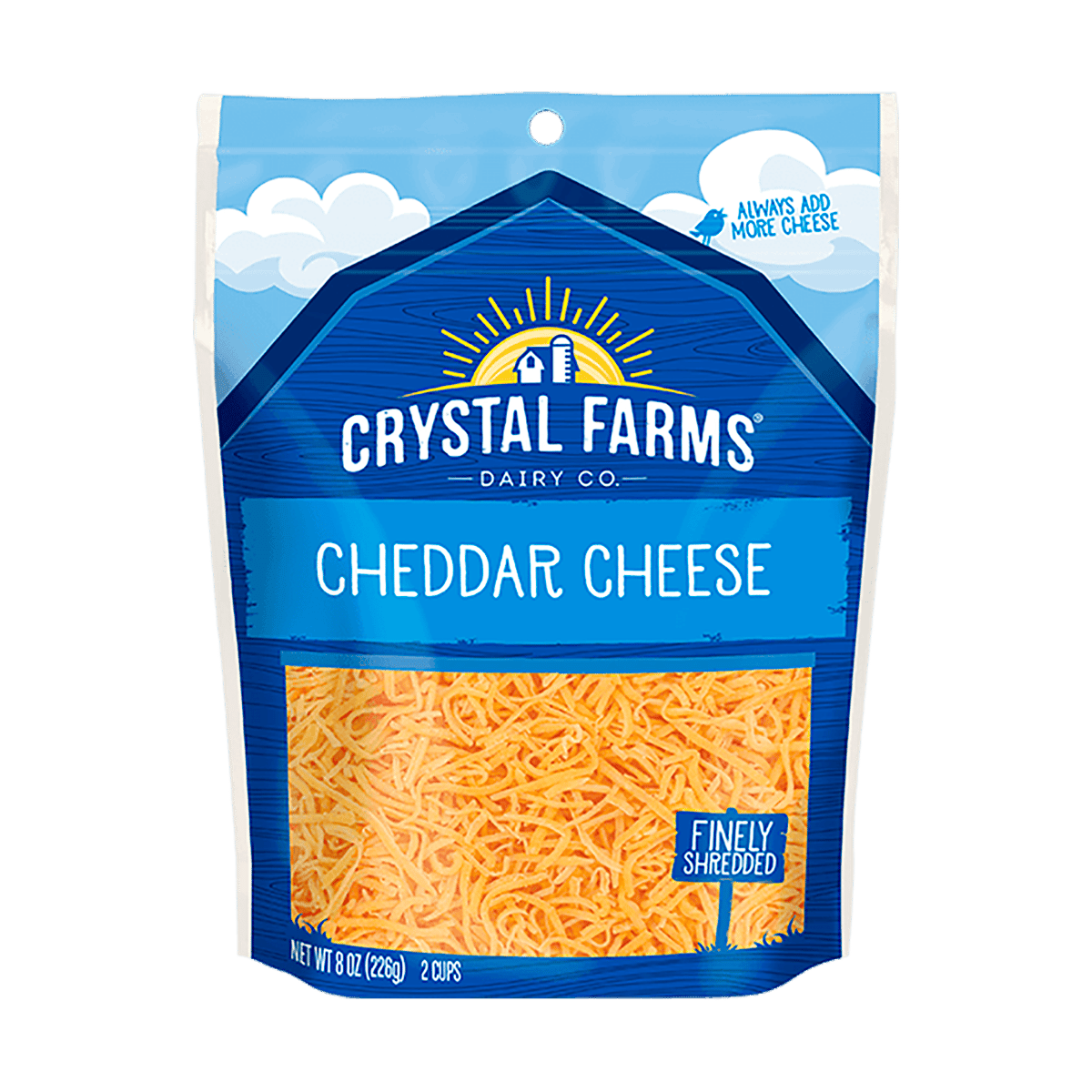 Queso Cheddar Rallado Crystal Farms 8 oz