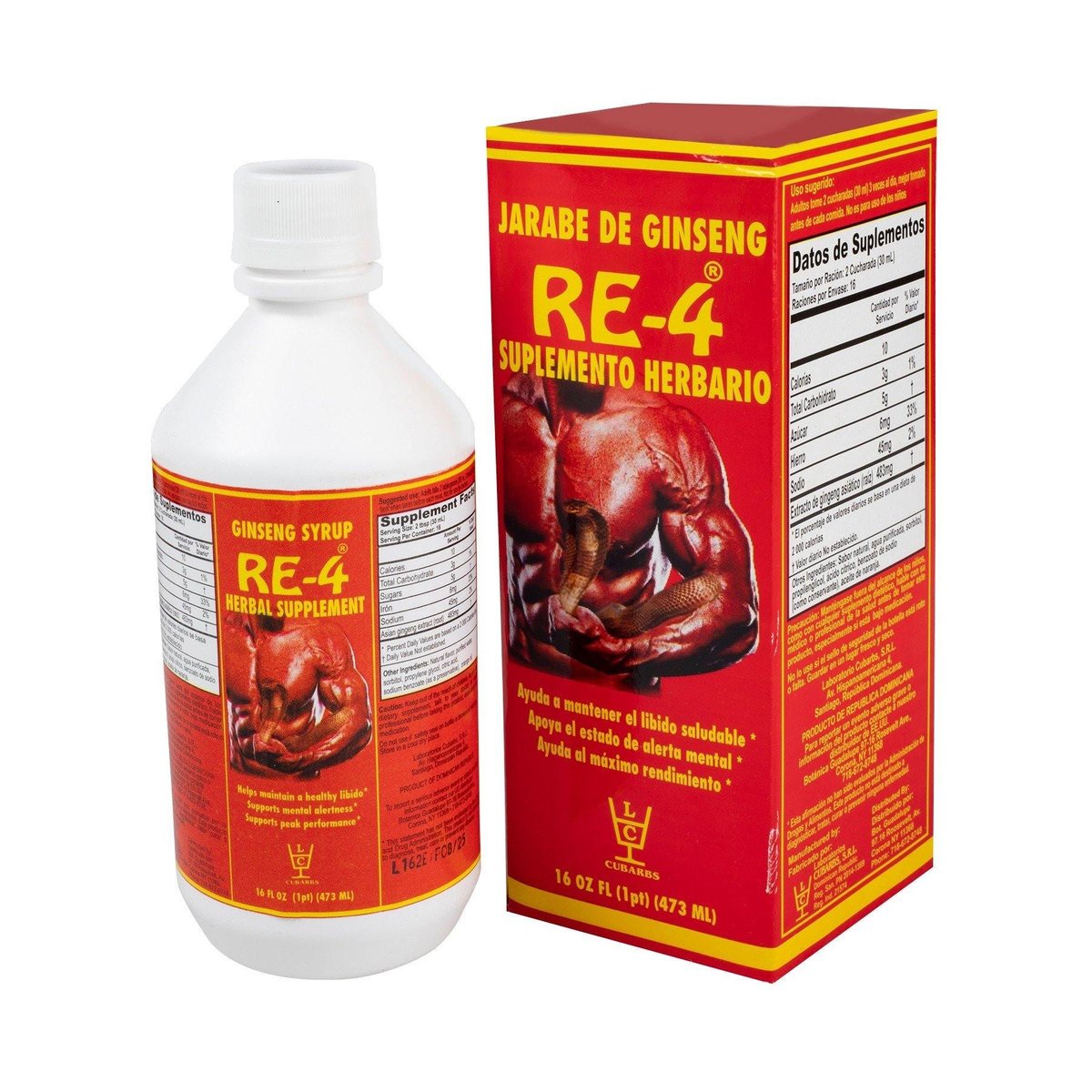 Suplemento Herbario RE-4 Jarabe de Ginseng 473ml