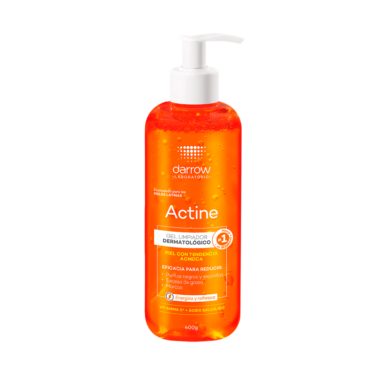 Gel Limpiador Darrow Actine Piel Con Tendencia Acneica 400 g  