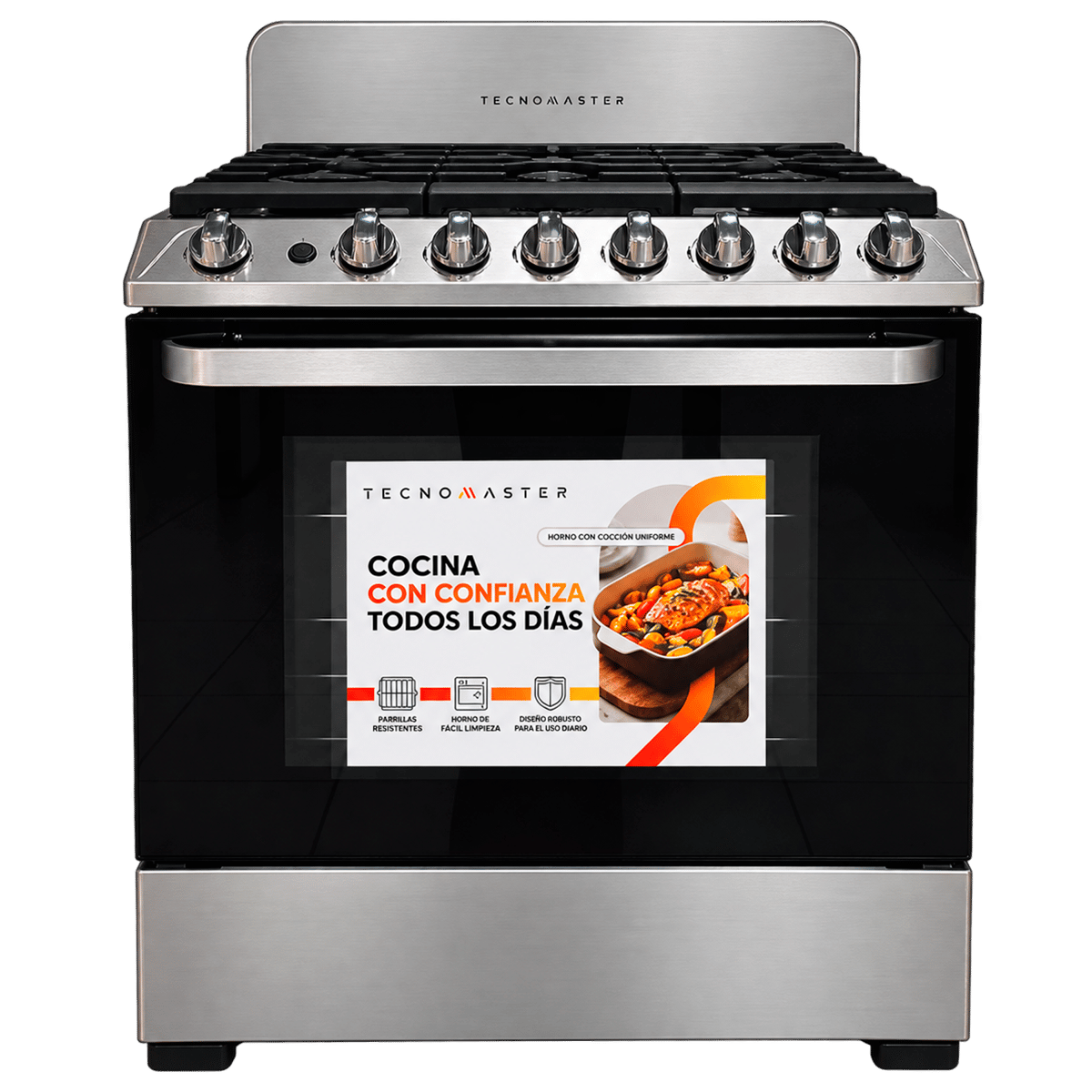 Estufa Tecnomaster a Gas 30" 6 Quemadores TEMI-30T-101