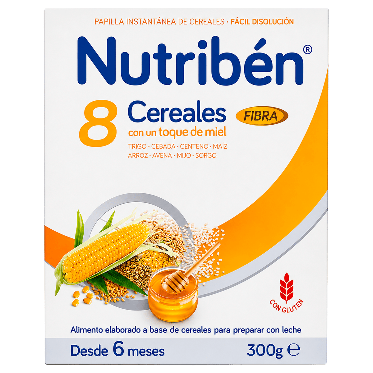 Cereal Infantil Nutribén 8 Cereales y Miel con Fibra 300 g