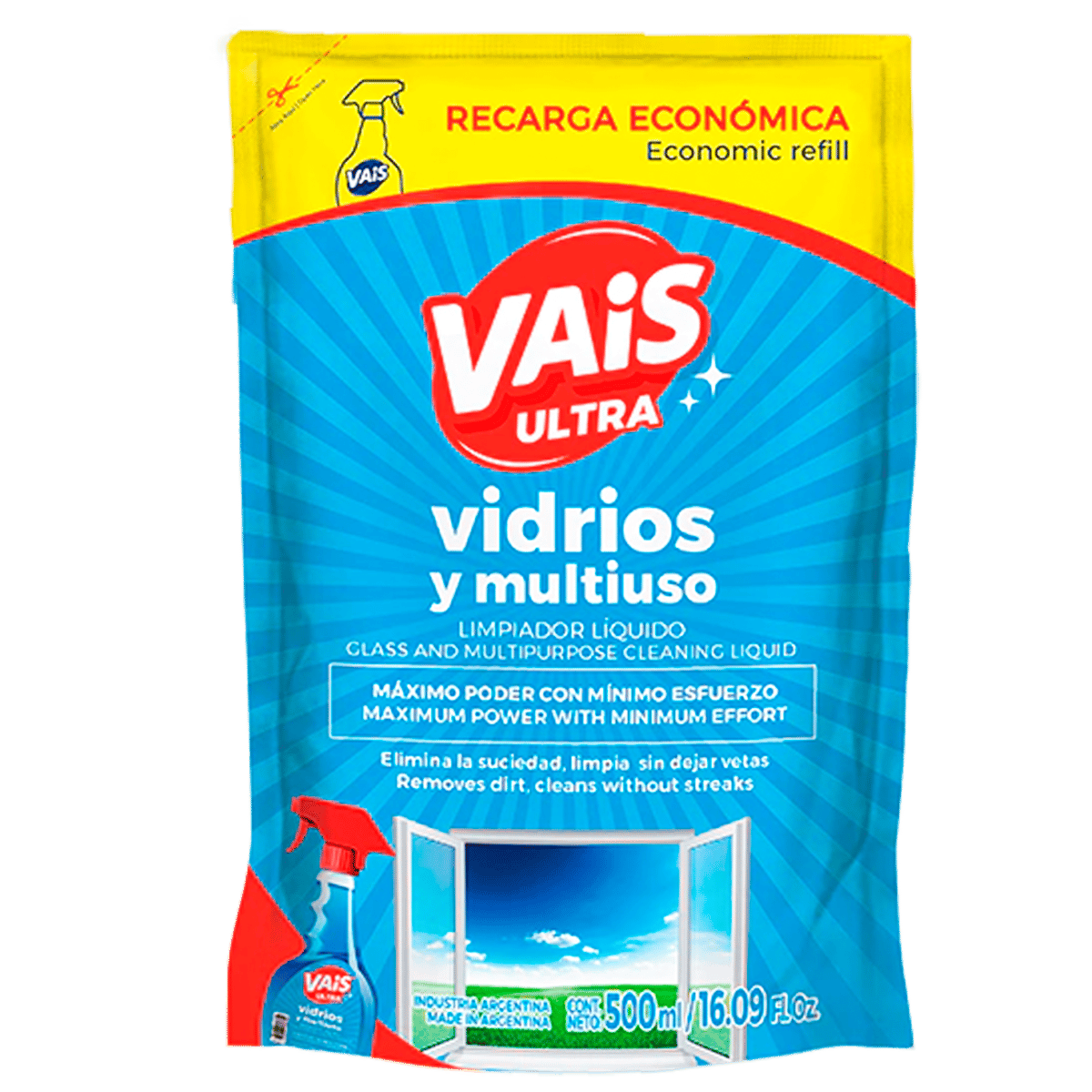 Limpiador de Vidrios y Multiuso Vais Ultra 500 ml