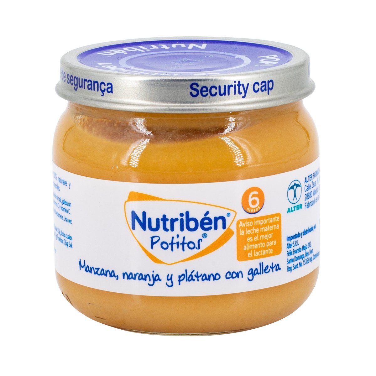 Compota Potitos Nutribén de Manzana, Naranja y Plátano Con Galleta 120g
