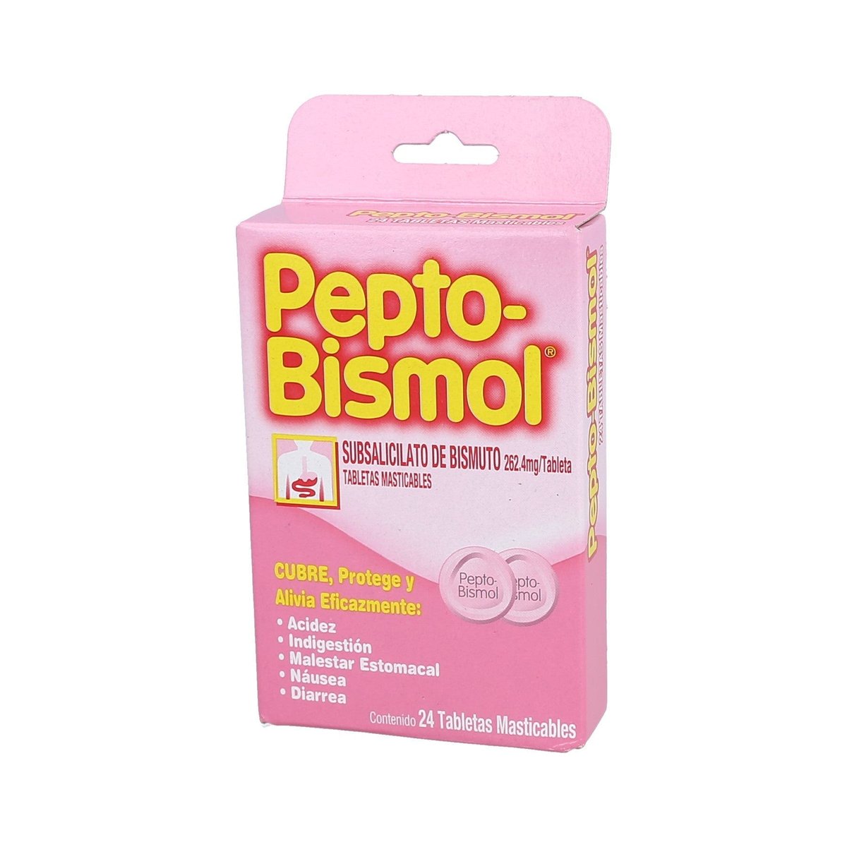 Tabletas Masticables Estomacal Pepto-Bismol Cherry  24 Und