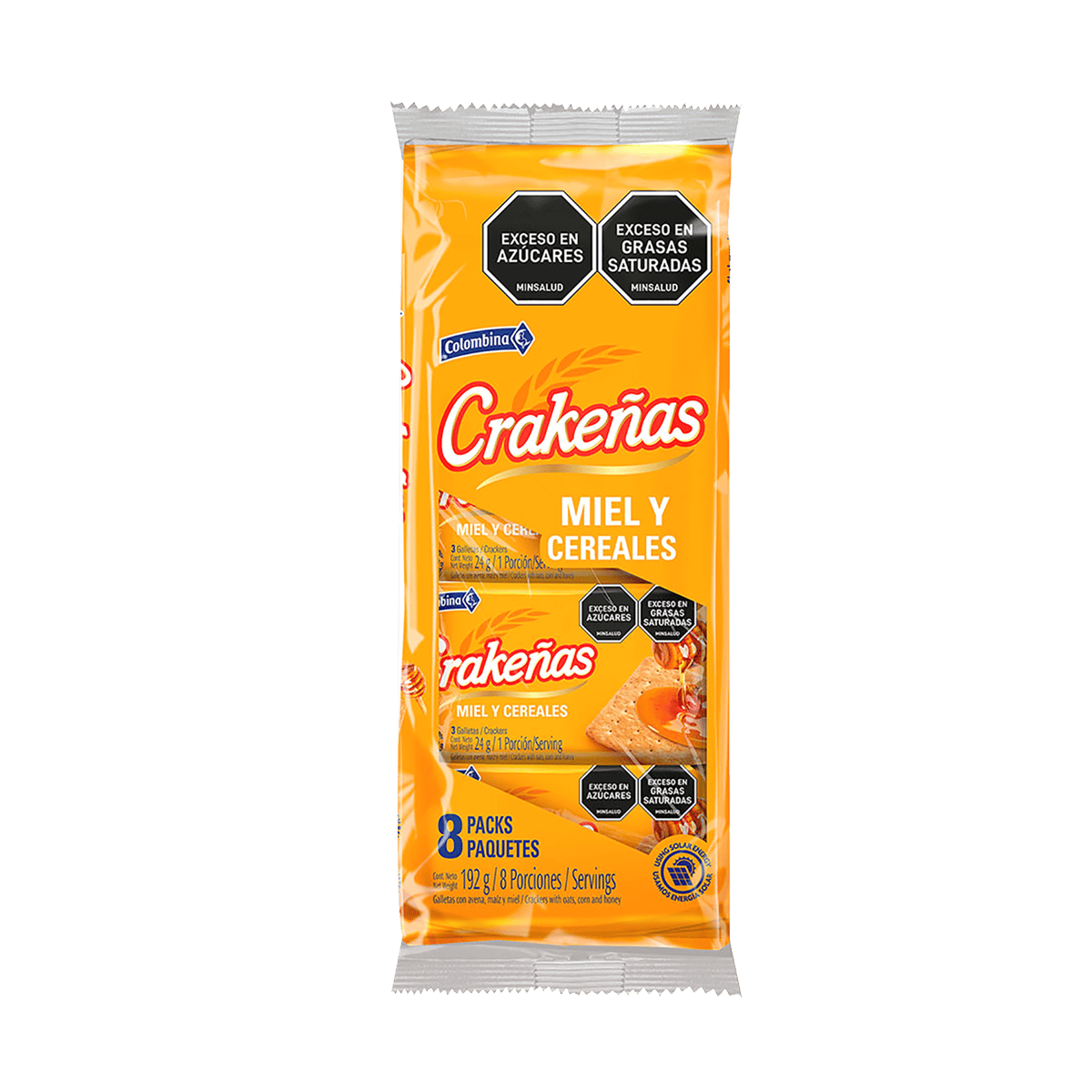 Galletas De Miel Y Cereal Crakeñas 8 Packs 