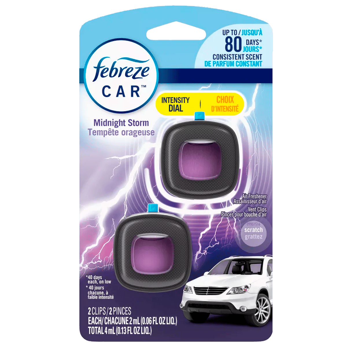 Ambientador para Auto Febreze Car Midnight Storm 2 Unidades 0.13 Oz