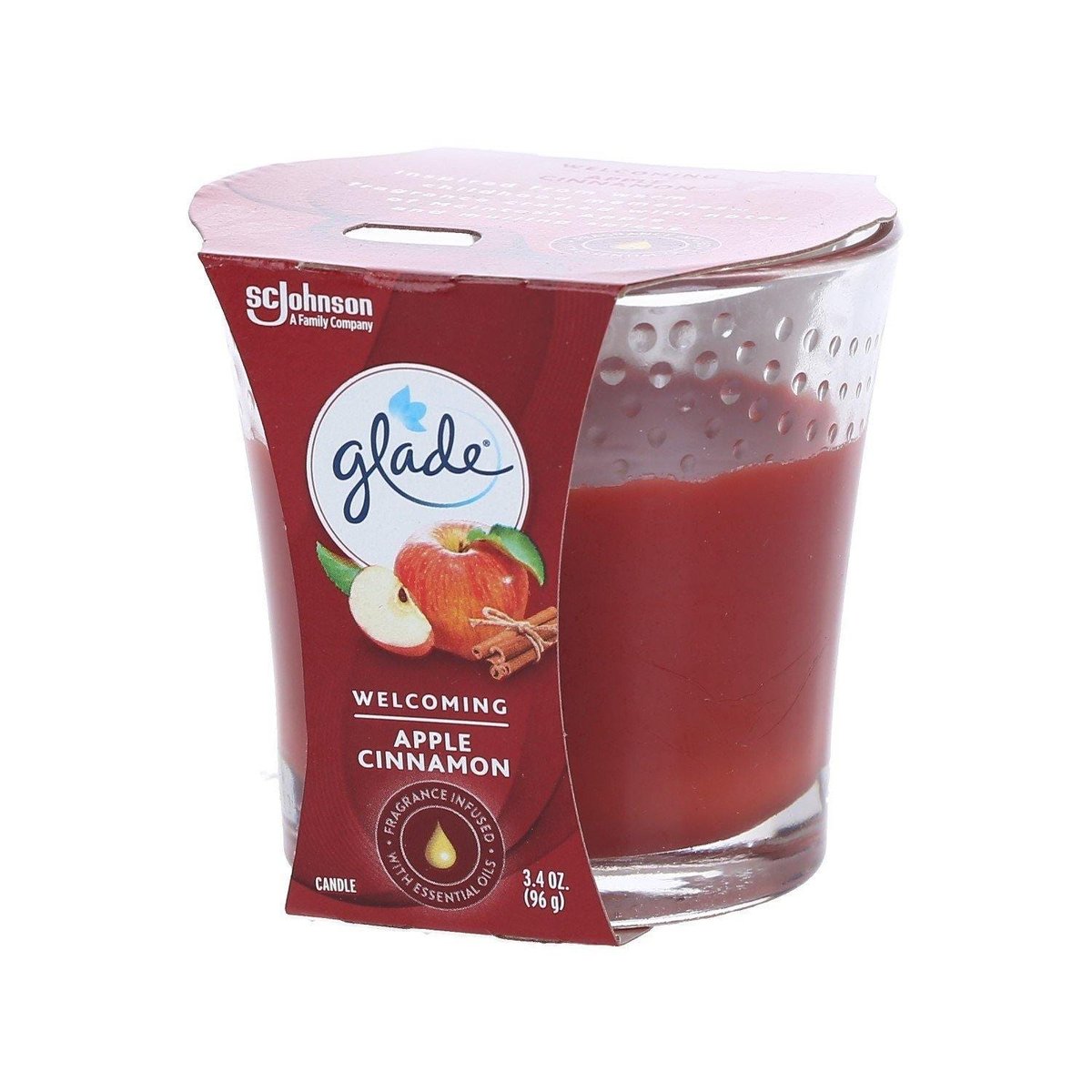 Velón Ambientador Glade Esencia A Manzana y Canela 3 Oz