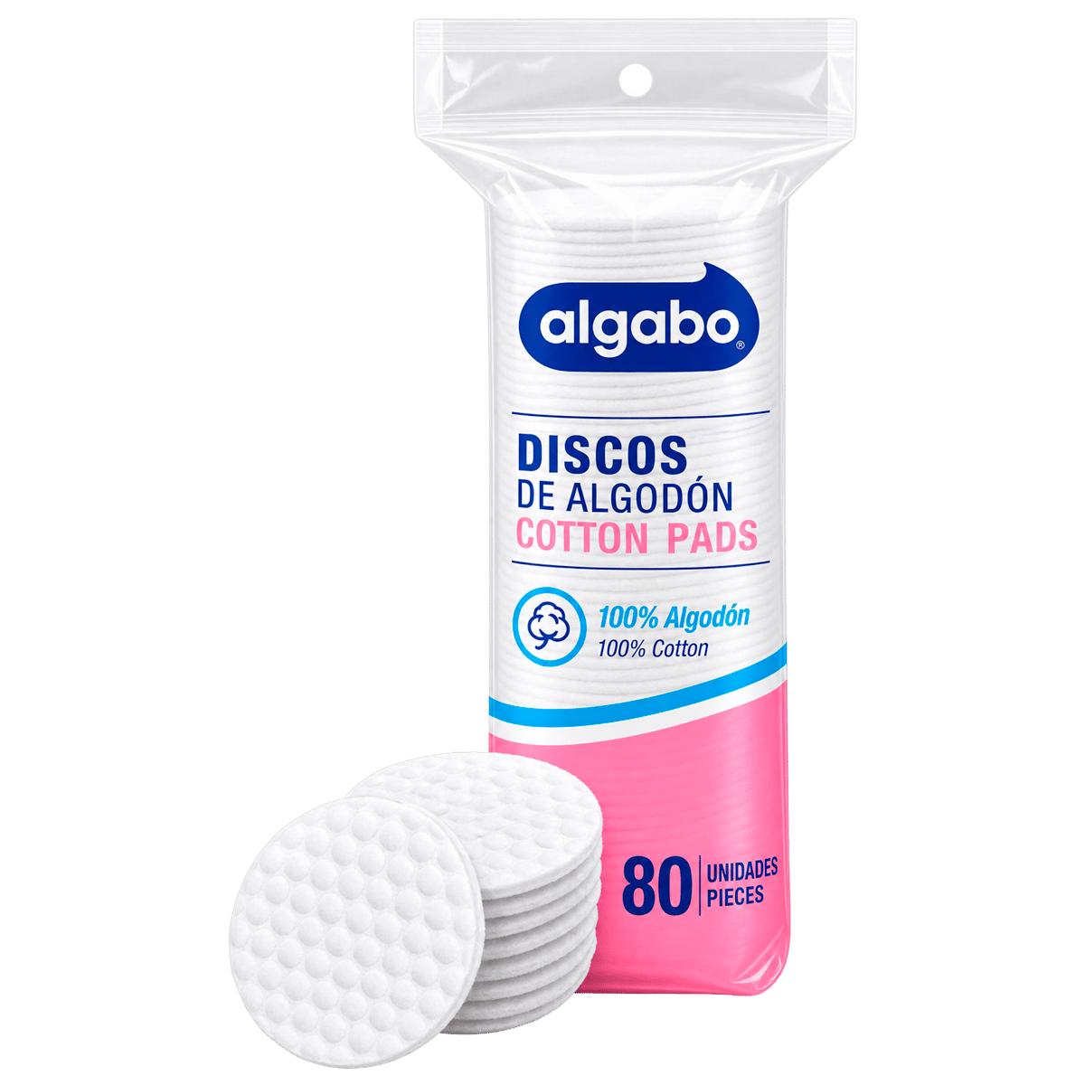 Discos de Algodón Algabo 100% Algodón (80 Uds)