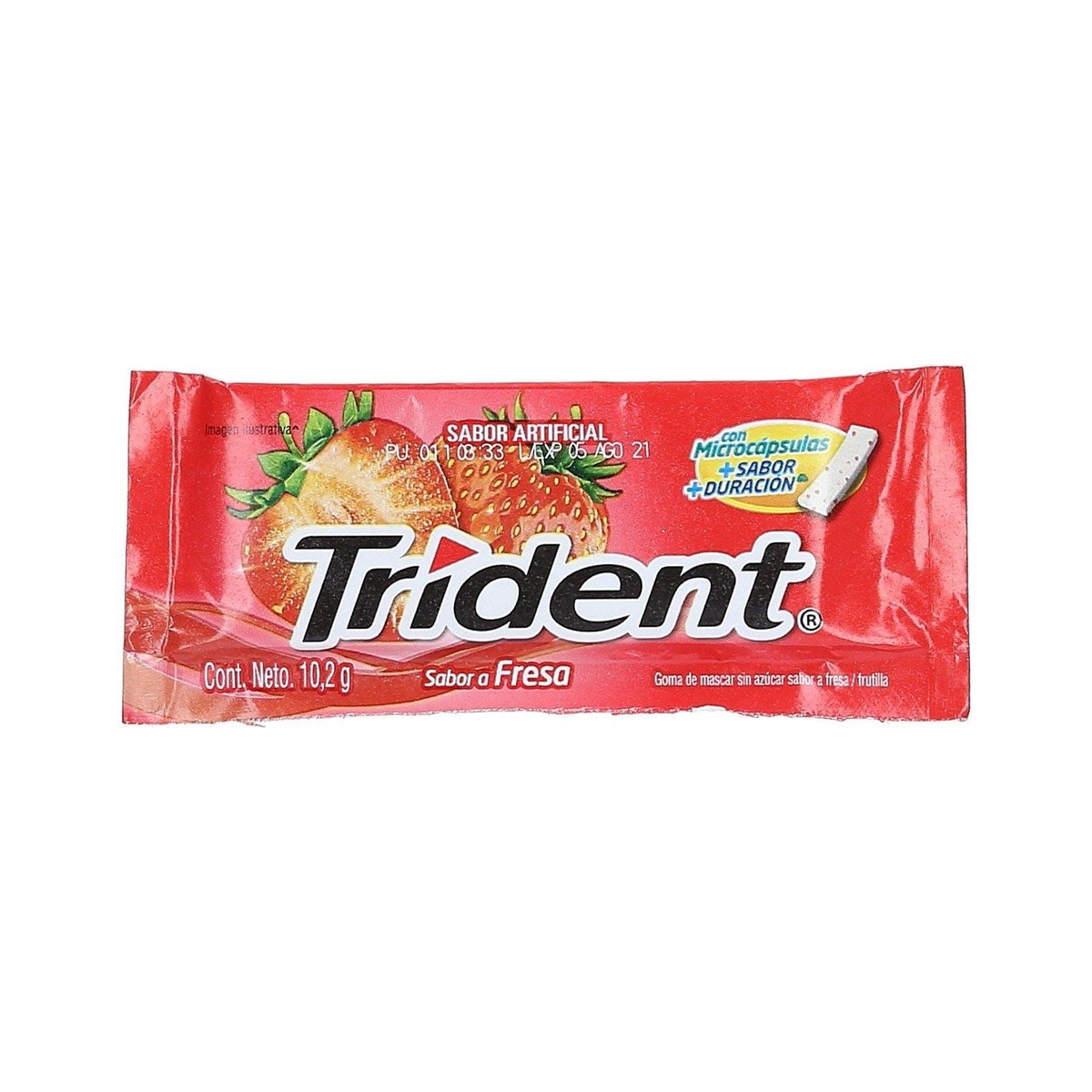 Gomas De Mascar Sabor Fresa Trident Con Microcápsulas 10.2 g